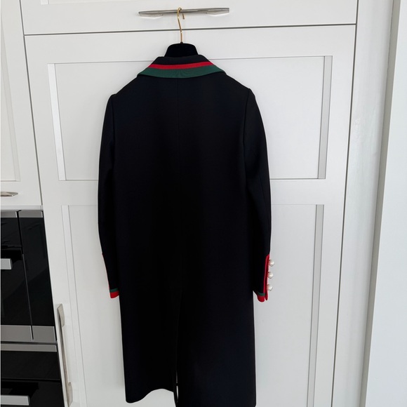 Gucci Black Coat with Red and Green Trim - Picture 4 of 15